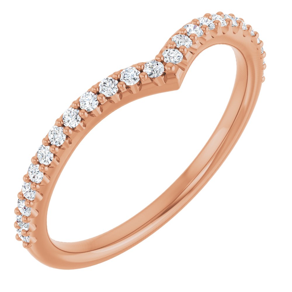 The Everly Chevron Diamond Band in 14k Yellow Gold