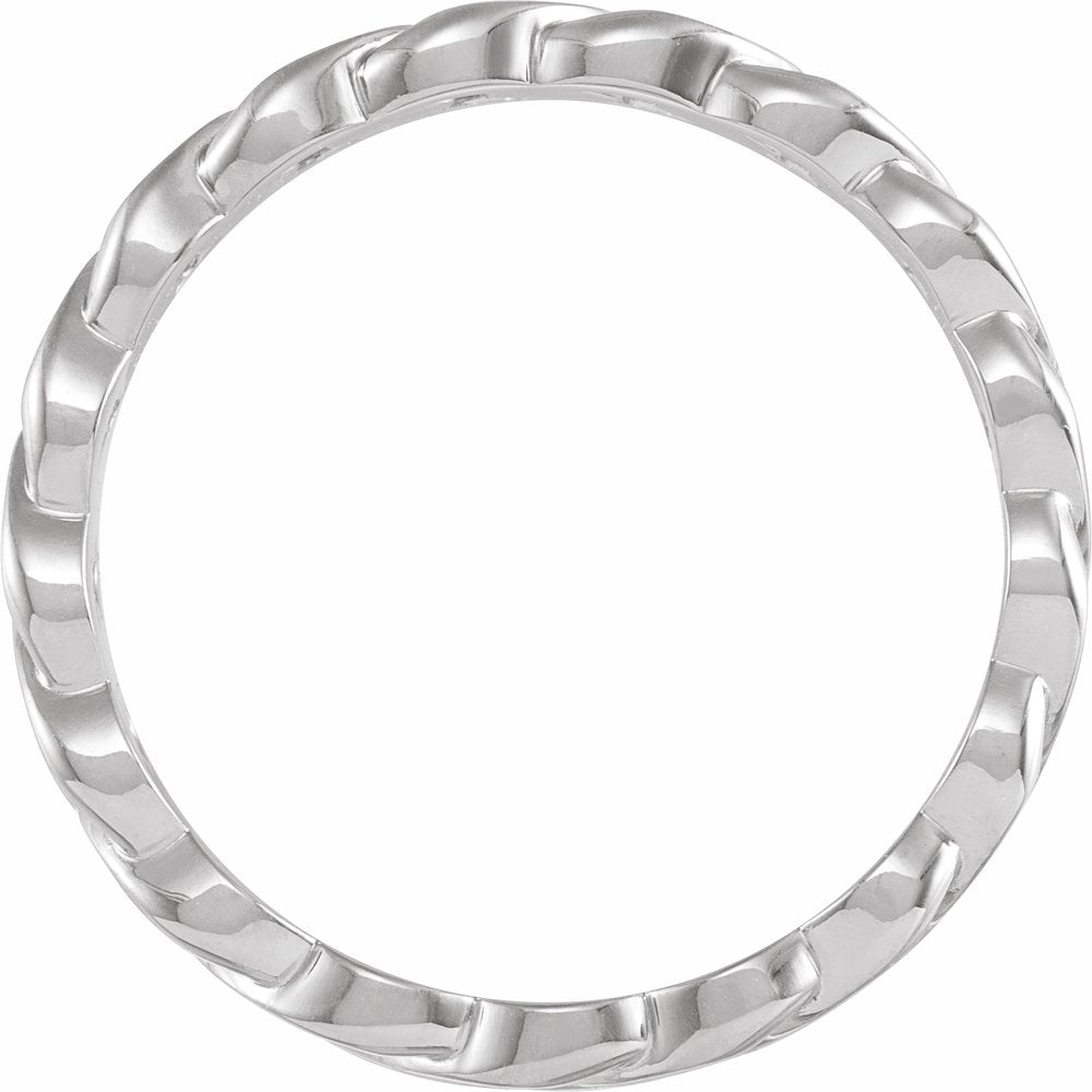14K Yellow Gold Cuban Chain Link Wedding Band