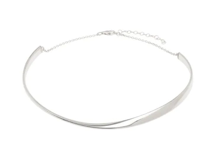 Sterling Silver Sculpted Collar Necklace