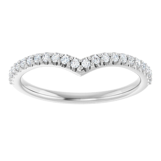 The Everly Chevron Diamond Band in 14k White Gold