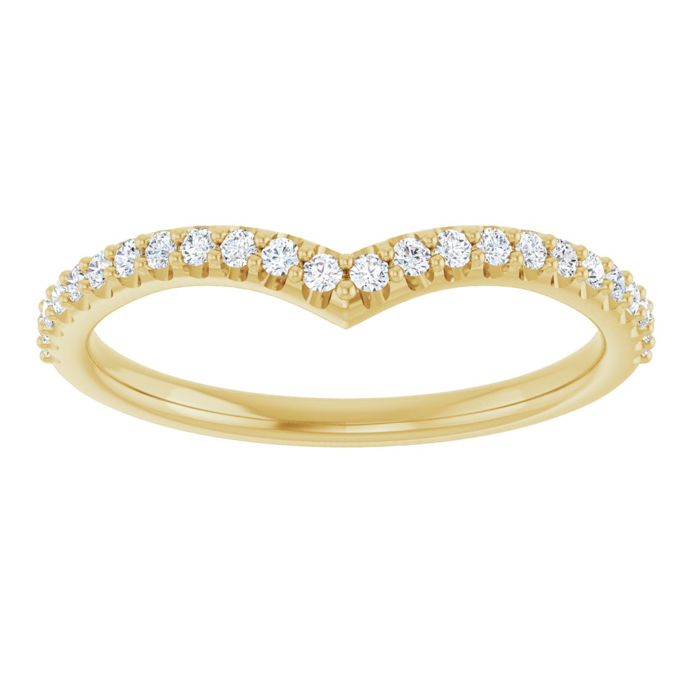 The Everly Chevron Diamond Band in 14k Yellow Gold