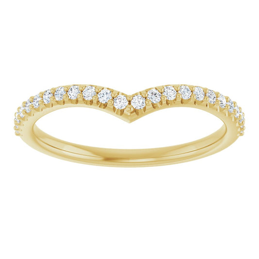 The Everly Chevron Diamond Band in 14k Yellow Gold