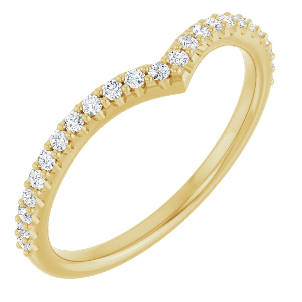 The Everly Chevron Diamond Band in 14k Yellow Gold