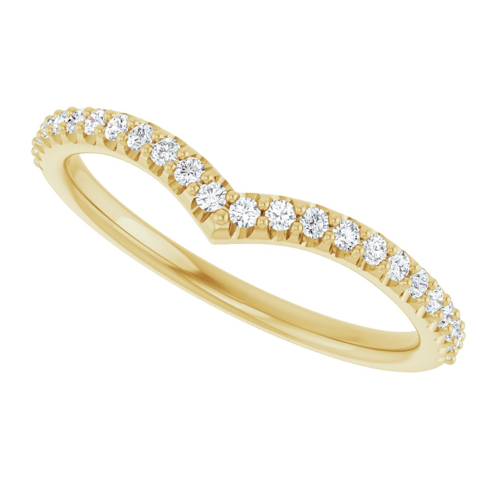 The Everly Chevron Diamond Band in 14k Yellow Gold