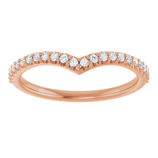 The Everly Chevron Diamond Band in 14k Rose