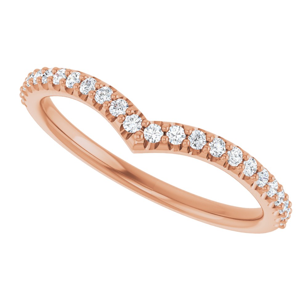 The Everly Chevron Diamond Band in 14k Yellow Gold