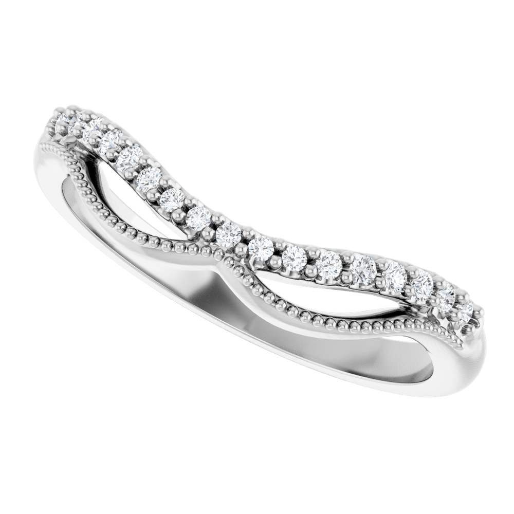 14K Gold 1/10 CTW Lab-Grown Diamond Contour Band