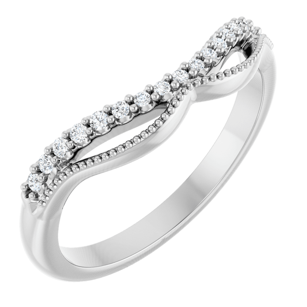 14K Gold 1/10 CTW Lab-Grown Diamond Contour Band