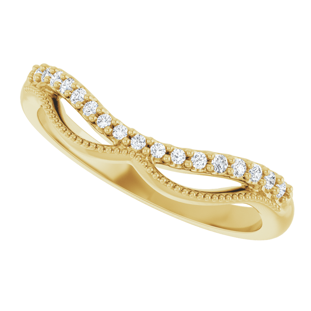 14K Gold 1/10 CTW Lab-Grown Diamond Contour Band