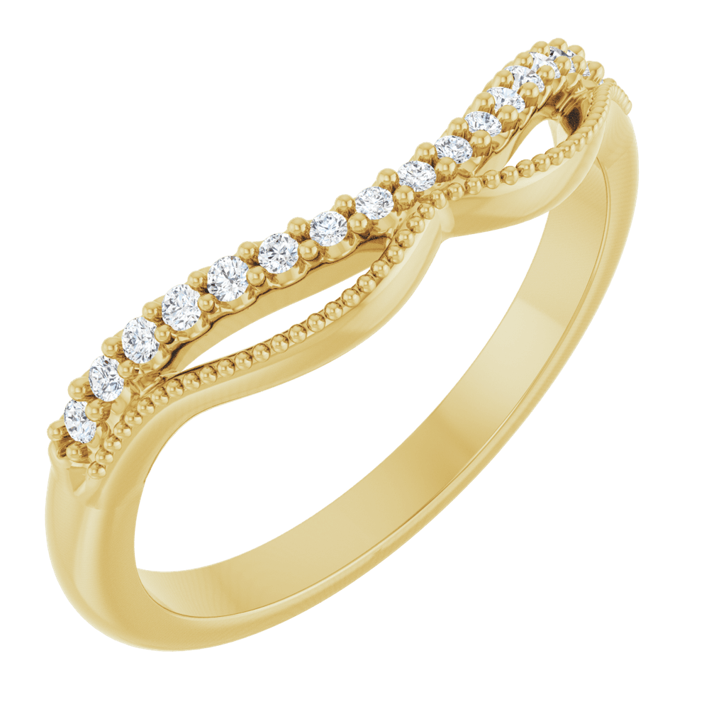 14K Gold 1/10 CTW Lab-Grown Diamond Contour Band