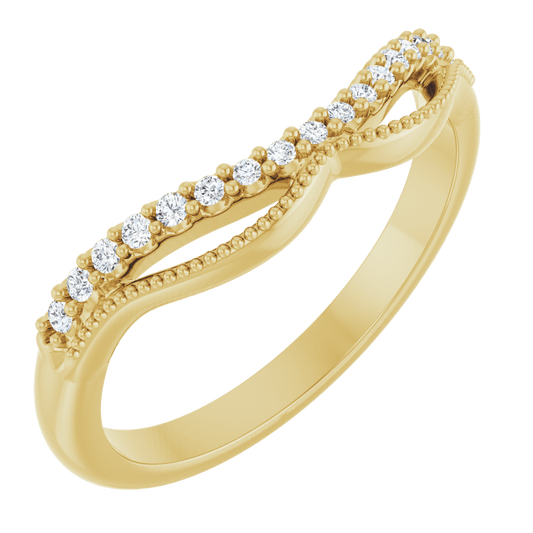 14K Gold 1/10 CTW Lab-Grown Diamond Contour Band