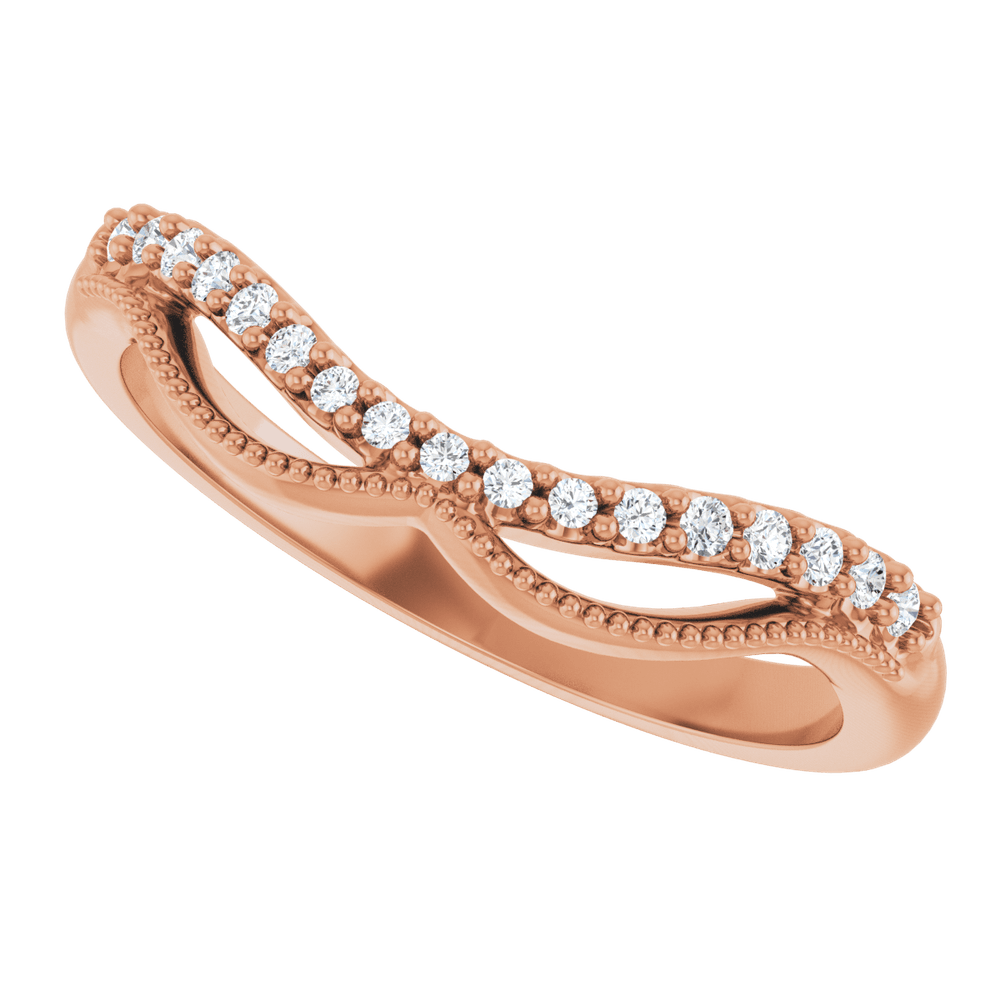 14K Gold 1/10 CTW Lab-Grown Diamond Contour Band