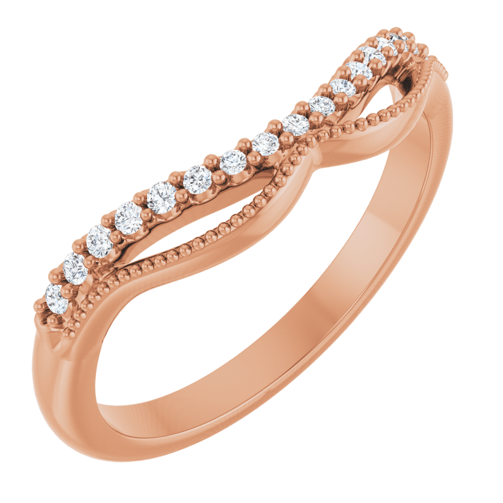 14K Gold 1/10 CTW Lab-Grown Diamond Contour Band
