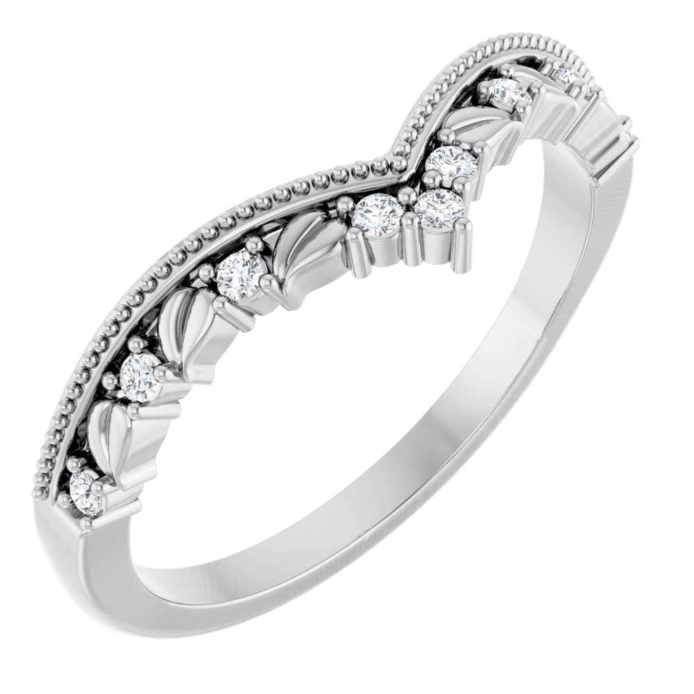 14K Gold .08 CTW Lab-Grown Diamond Contour Band