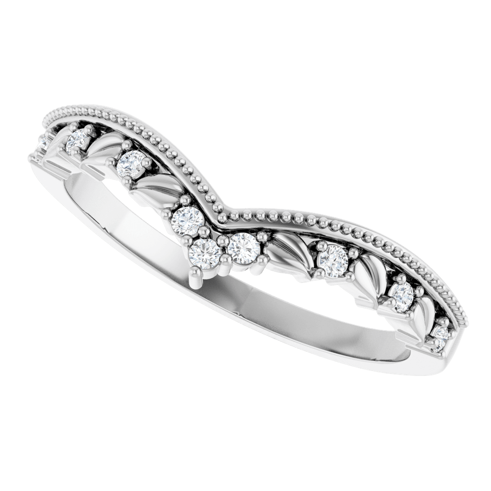 14K Gold .08 CTW Lab-Grown Diamond Contour Band