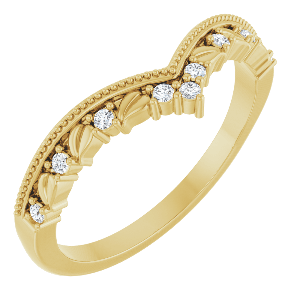 14K Gold .08 CTW Lab-Grown Diamond Contour Band