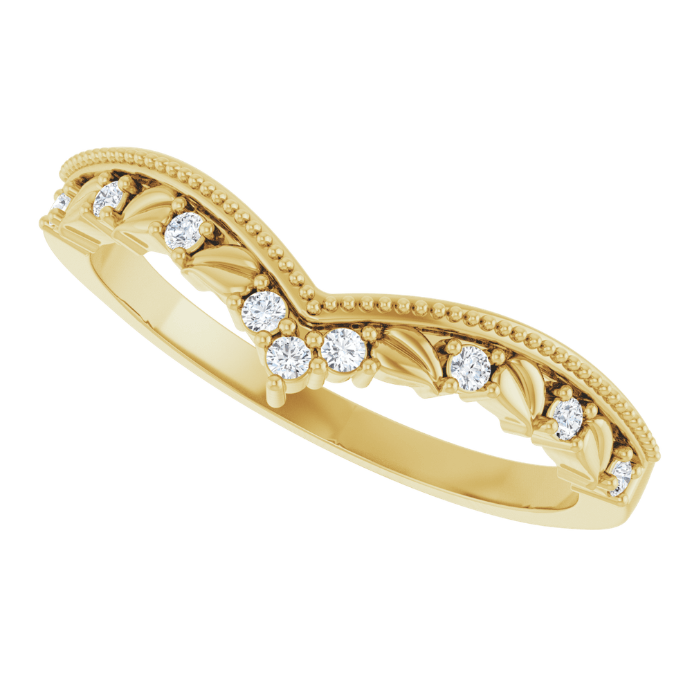 14K Gold .08 CTW Lab-Grown Diamond Contour Band