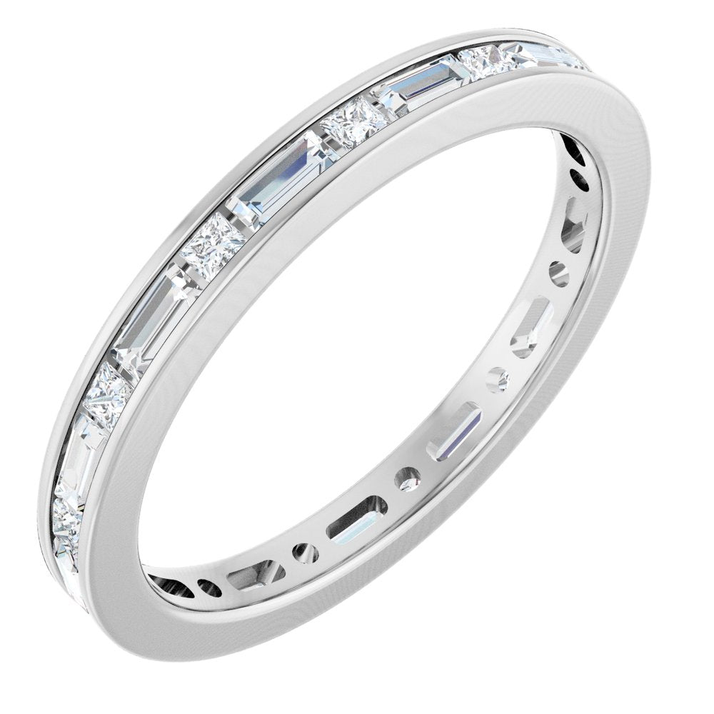 14k White Gold 0.90ctw Diamond Channel Set Band