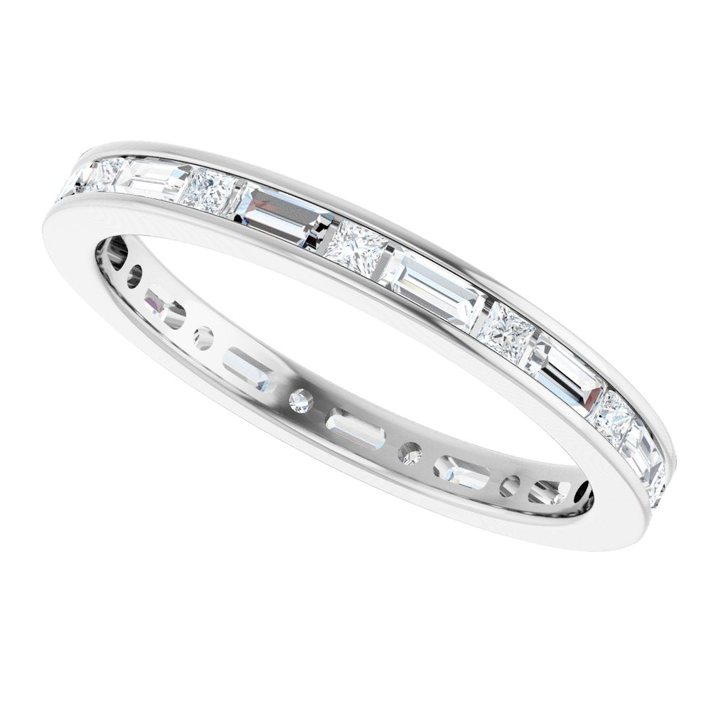 14k White Gold 0.90ctw Diamond Channel Set Band