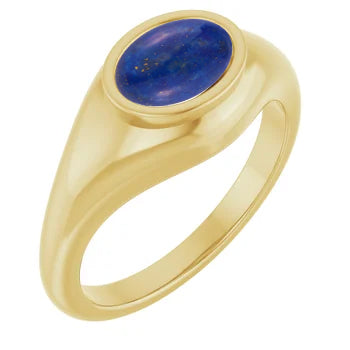 14k Gold Signet Ring with Lapis Lazuli