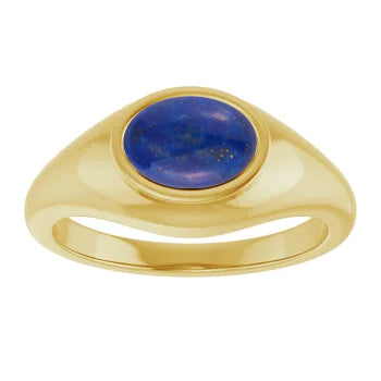 14k Gold Signet Ring with Lapis Lazuli