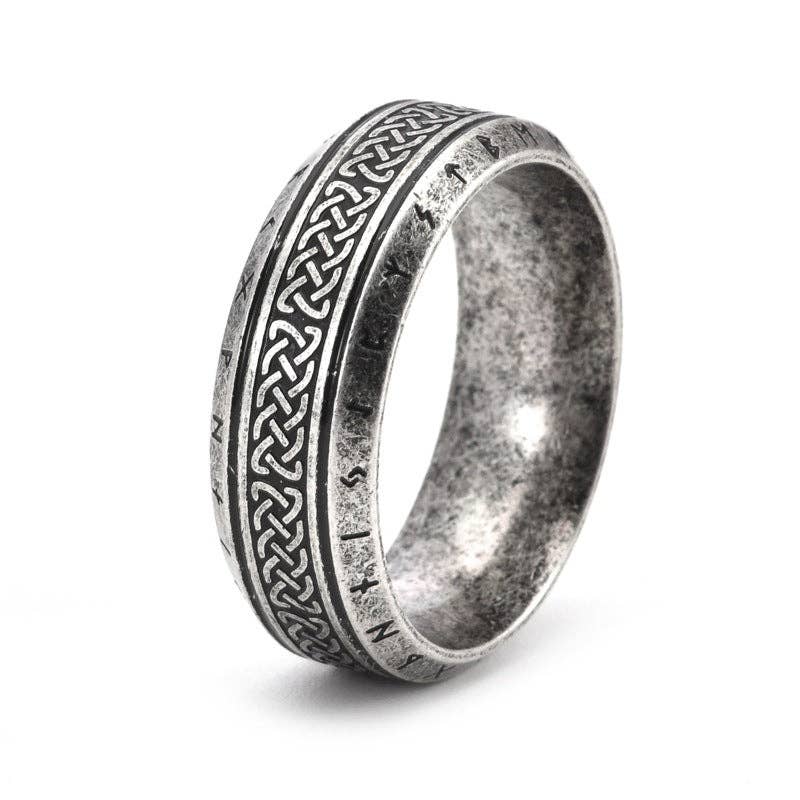 Stainless Steel Celtic Knot Viking Rune Wedding Band Ring