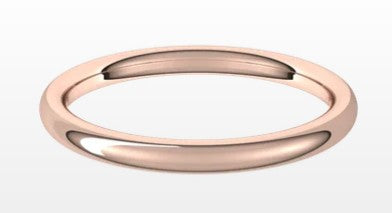14k White Gold European Style 2mm Classic Wedding Band