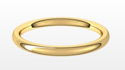 14k White Gold European Style 2mm Classic Wedding Band