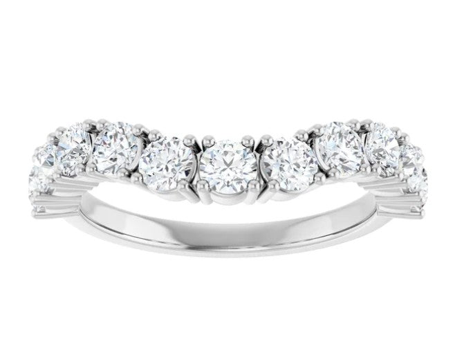 1ct Curved Diamond Wedding Band Anniversary Band 14k Gold