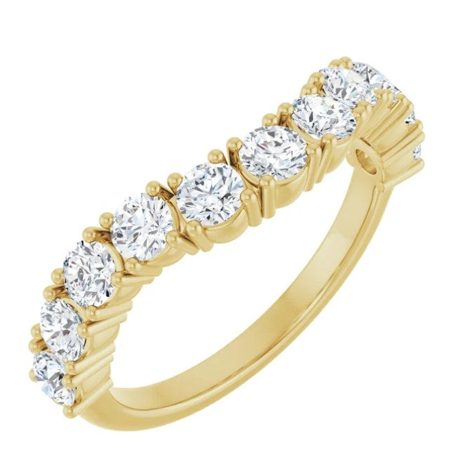 1ct Curved Diamond Wedding Band Anniversary Band 14k Gold
