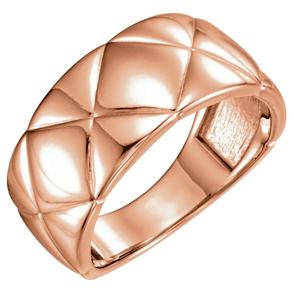 14K Gold (Yellow, Rose, White) Quilted Ring