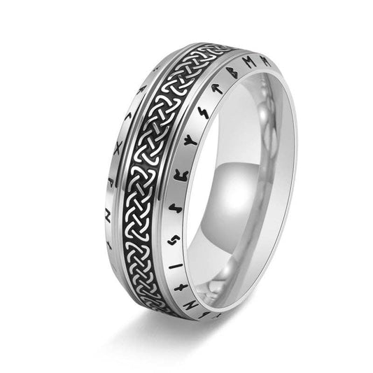 Stainless Steel Celtic Knot Viking Rune Wedding Band Ring