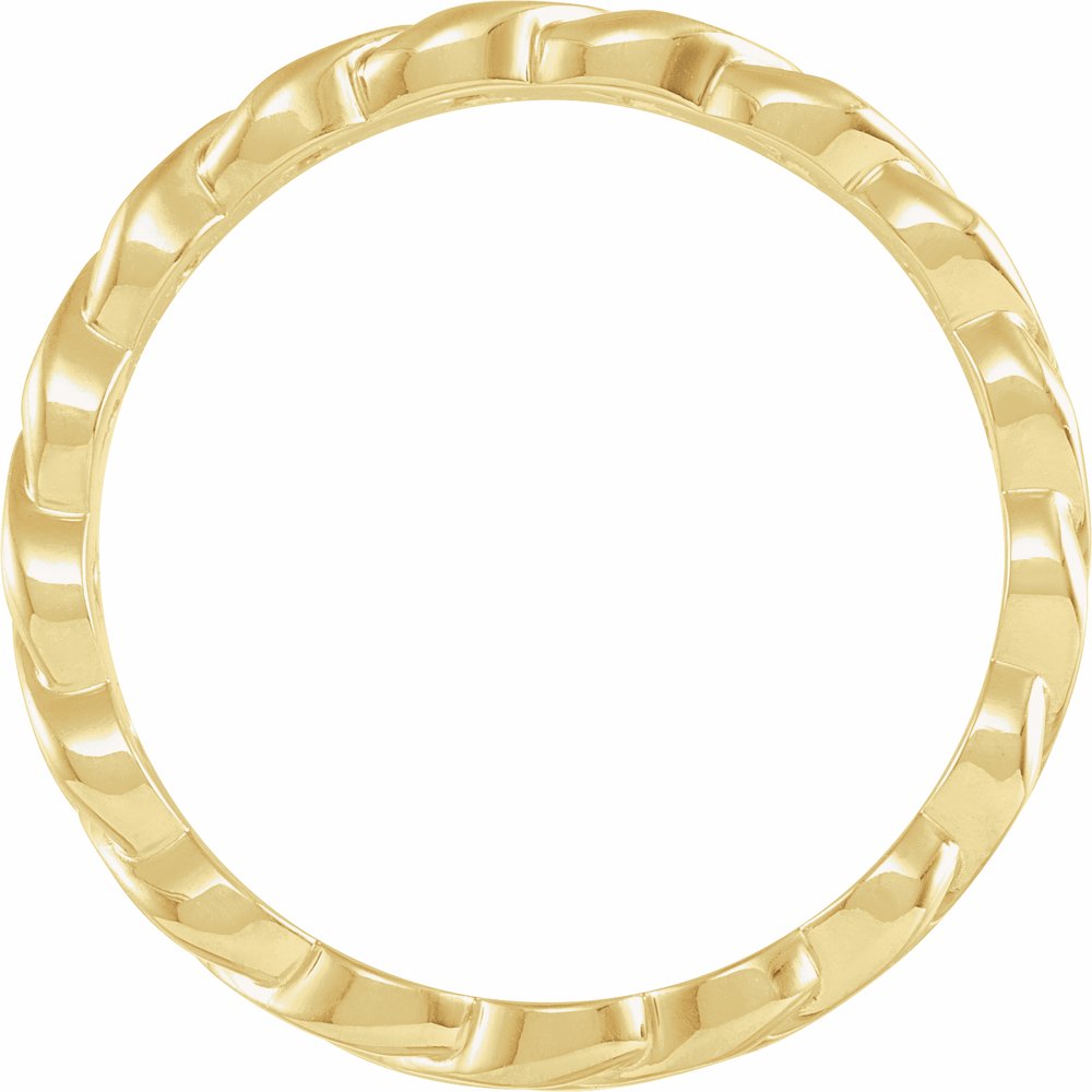 14K Yellow Gold Cuban Chain Link Wedding Band