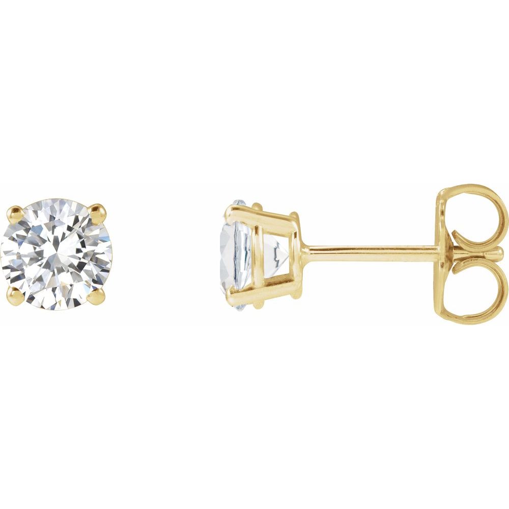 14k Yellow Gold Earrings with Brilliant Cut Created Diamonds