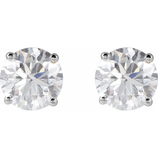 14k White Gold Earrings with Brilliant Cut Created Diamonds