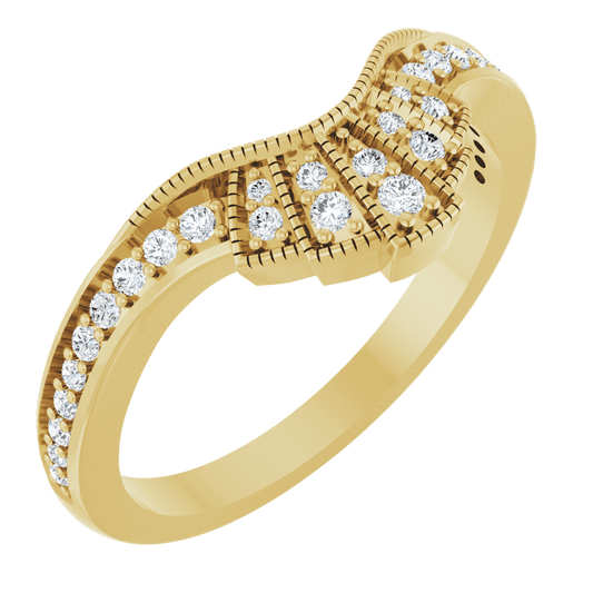 14K Gold 1/5 CTW Natural Diamond Contour Band