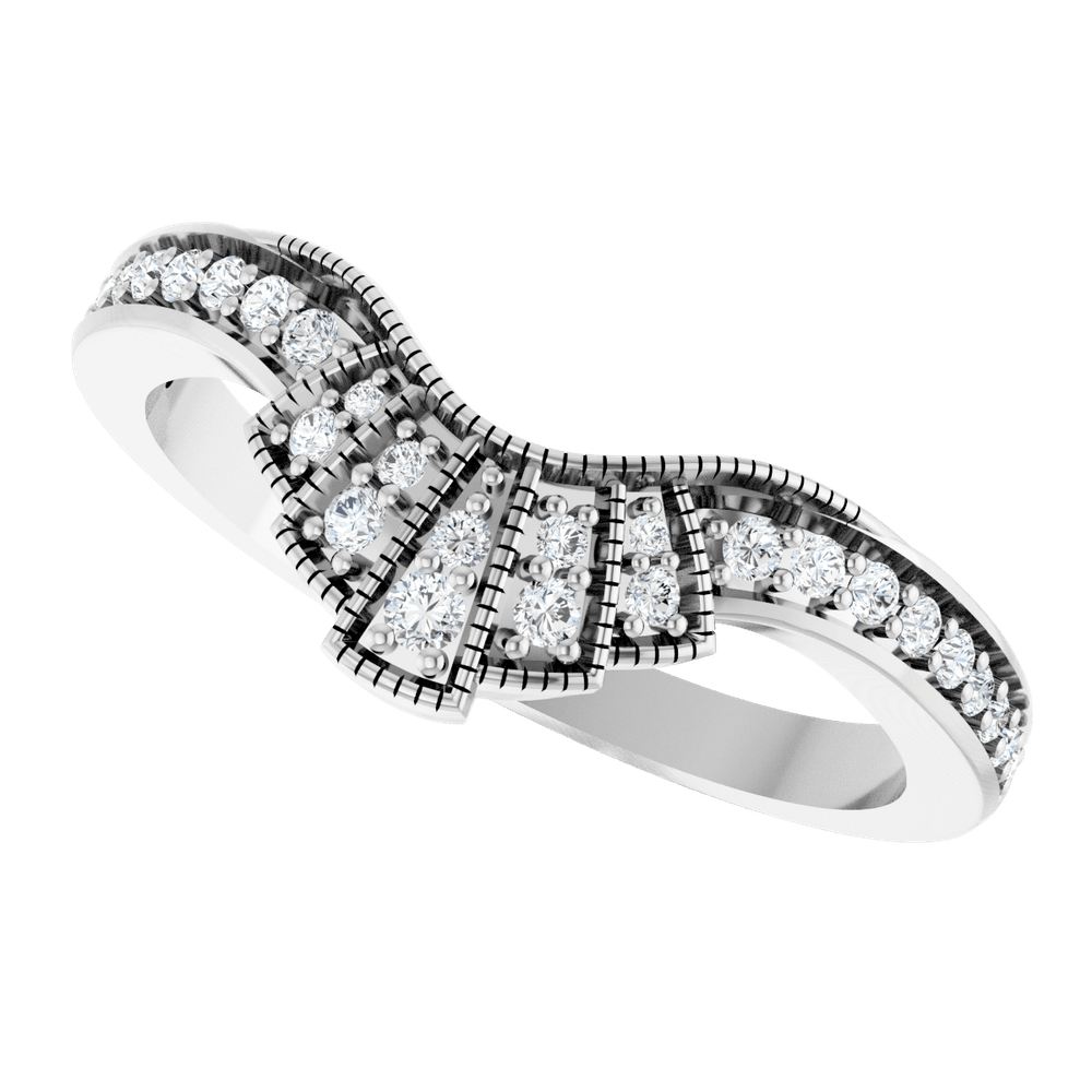 14K Gold 1/5 CTW Natural Diamond Contour Band