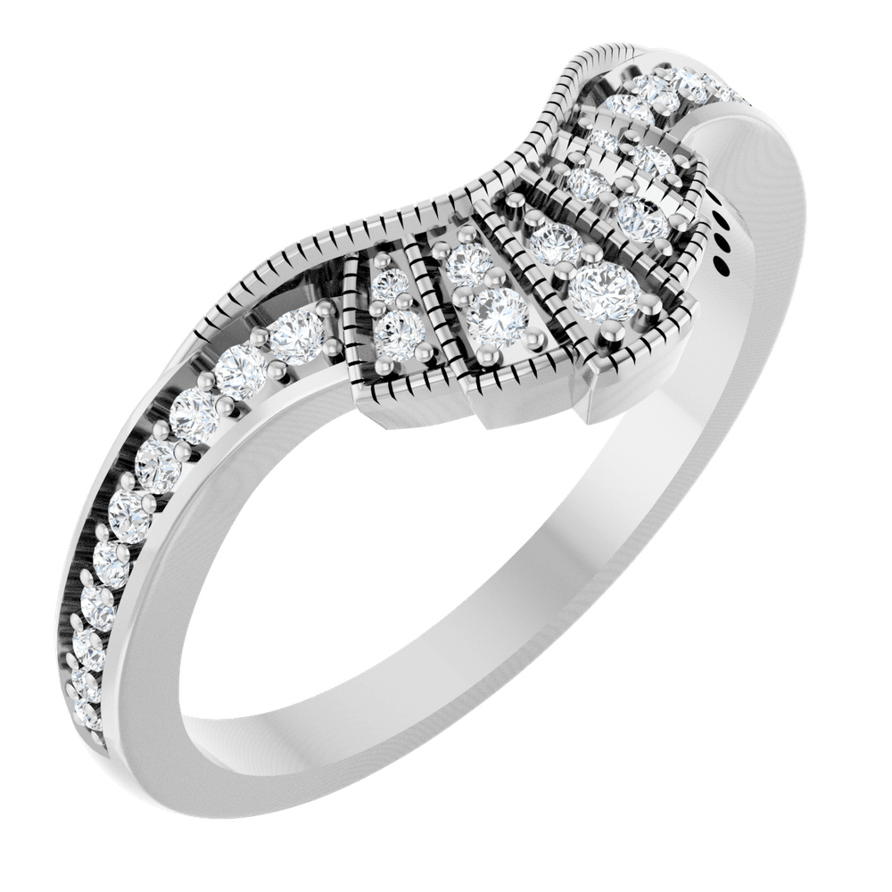 14K Gold 1/5 CTW Natural Diamond Contour Band
