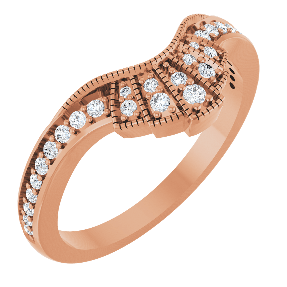 14K Gold 1/5 CTW Natural Diamond Contour Band