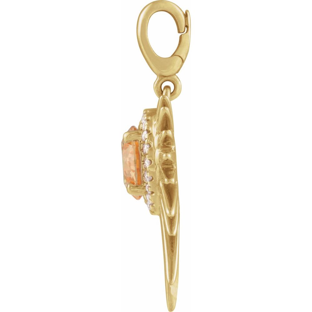 14k Gold Solaria Pendant with Citrine and Diamonds