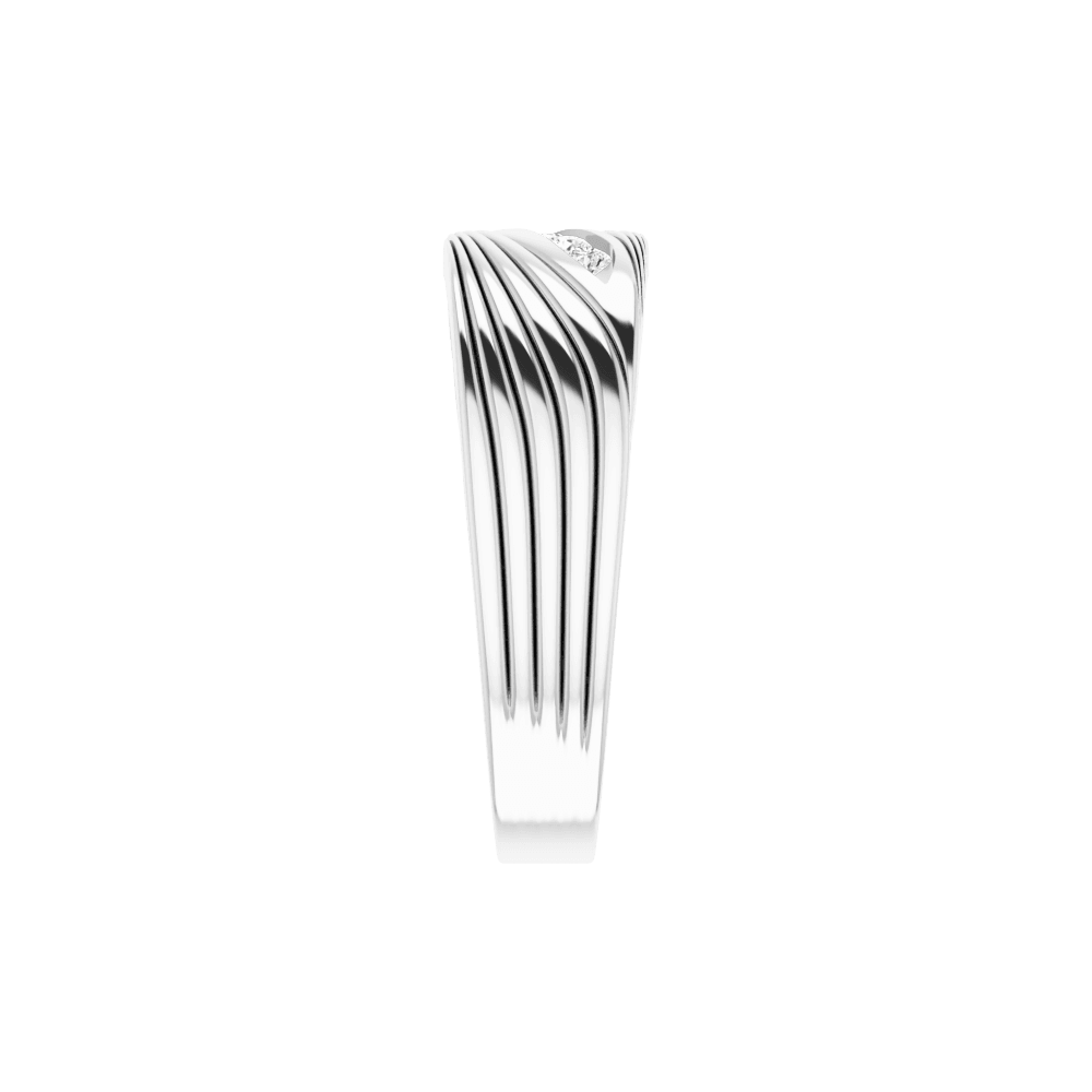 14K White Gold Five-Stone Men's Wedding Band