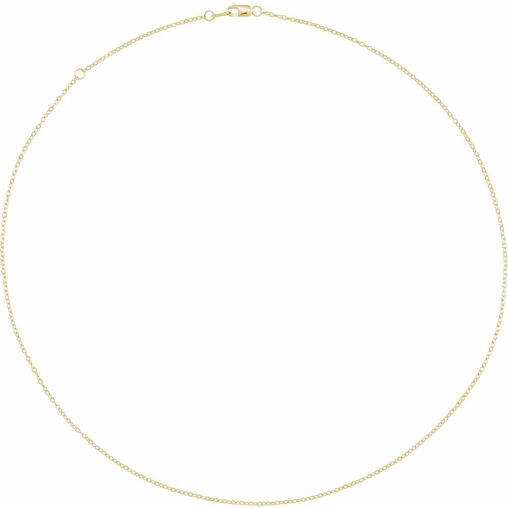 14K Yellow 1.3 mm Adjustable Cable Chain