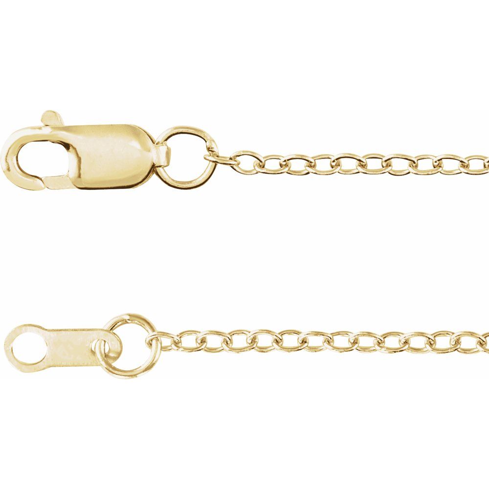 14K Yellow 1.3 mm Adjustable Cable Chain