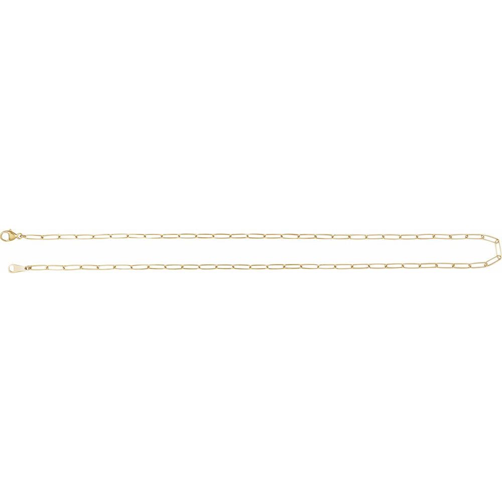 Classic 14k Gold Paperclip Chain 2.4mm 16-24"