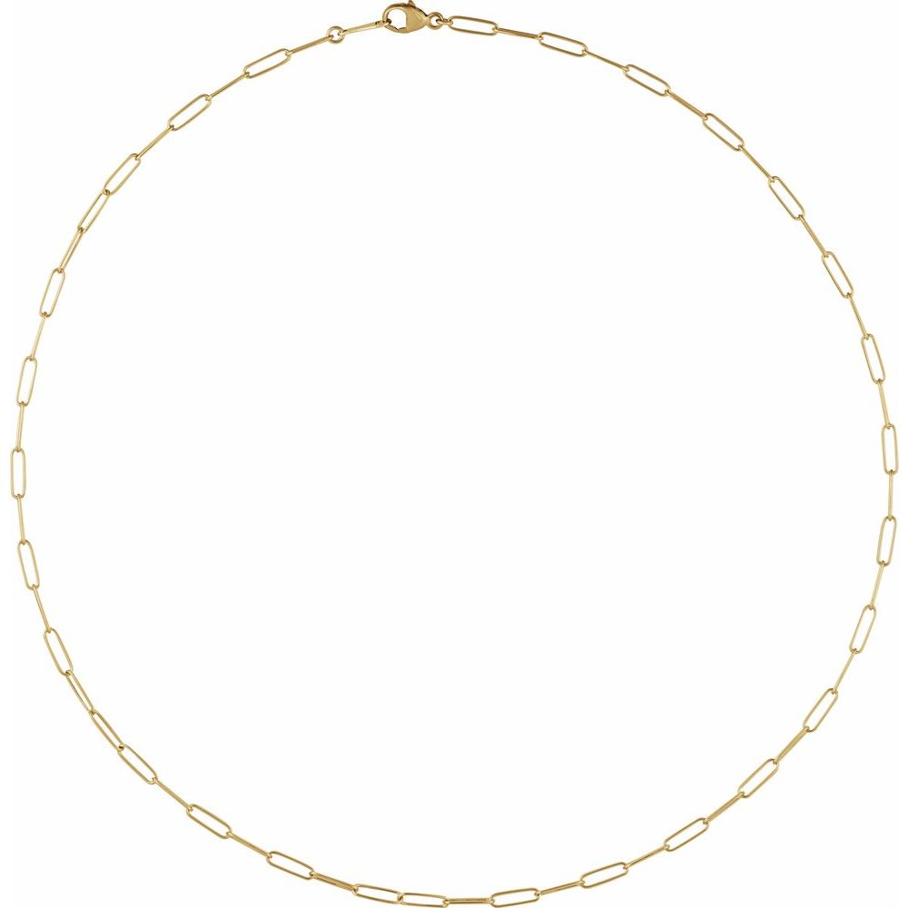 Classic 14k Gold Paperclip Chain 2.4mm 16-24"