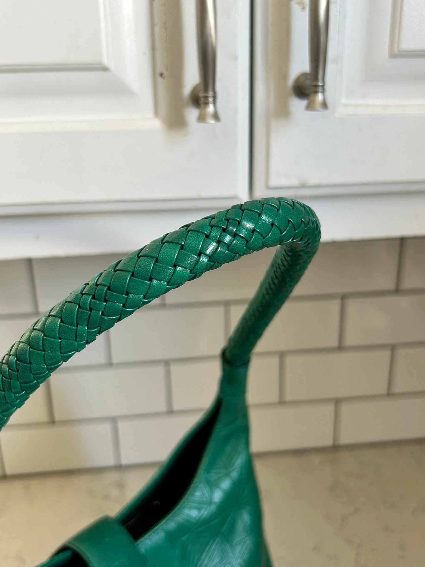 RARE Bulgari x Matthew Williamson Geometric Green Leather Shoulder Bag