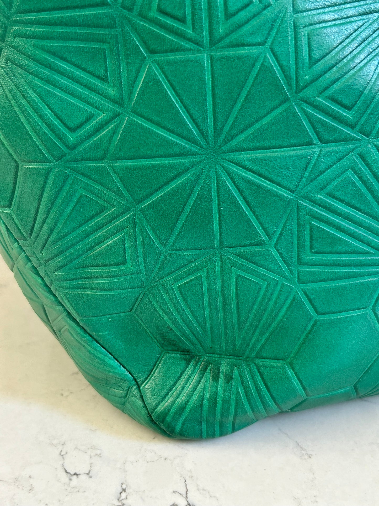 RARE Bulgari x Matthew Williamson Geometric Green Leather Shoulder Bag
