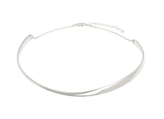Sterling Silver Sculpted Collar Necklace