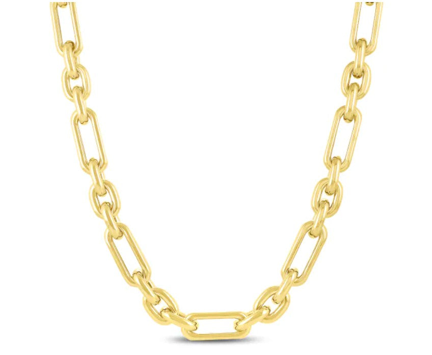 14k Gold Trombone Link Chain 18"