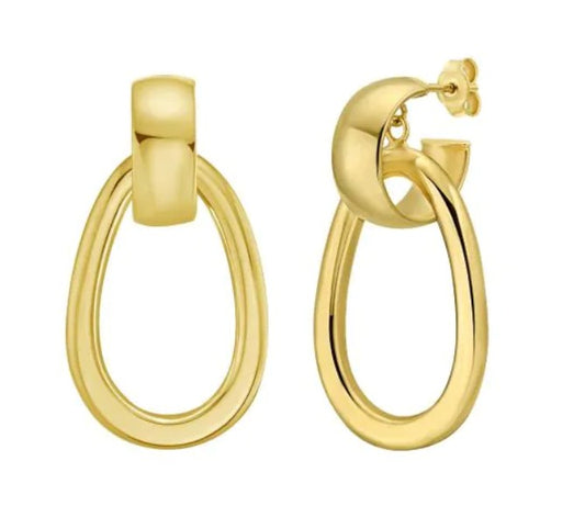 14k Gold Interlocking Hoop Earrings